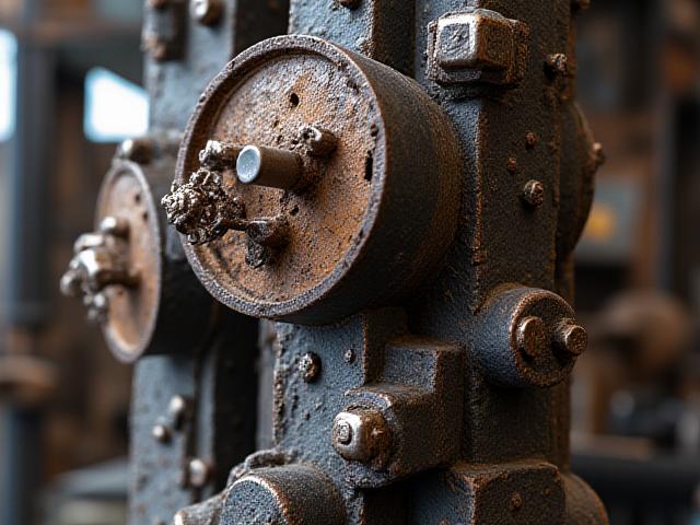 Artistic sculpture created from industrial metal components, showcasing raw beauty.